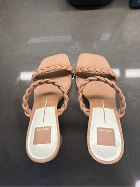Dolce Vita Braided Double-Strap Slide Sandal in Nude Blush